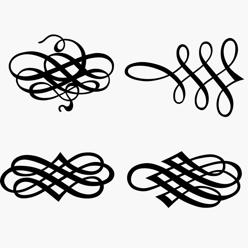 Calligraphic Flourishes 2 | Typography Flourishes & Scrolls ...