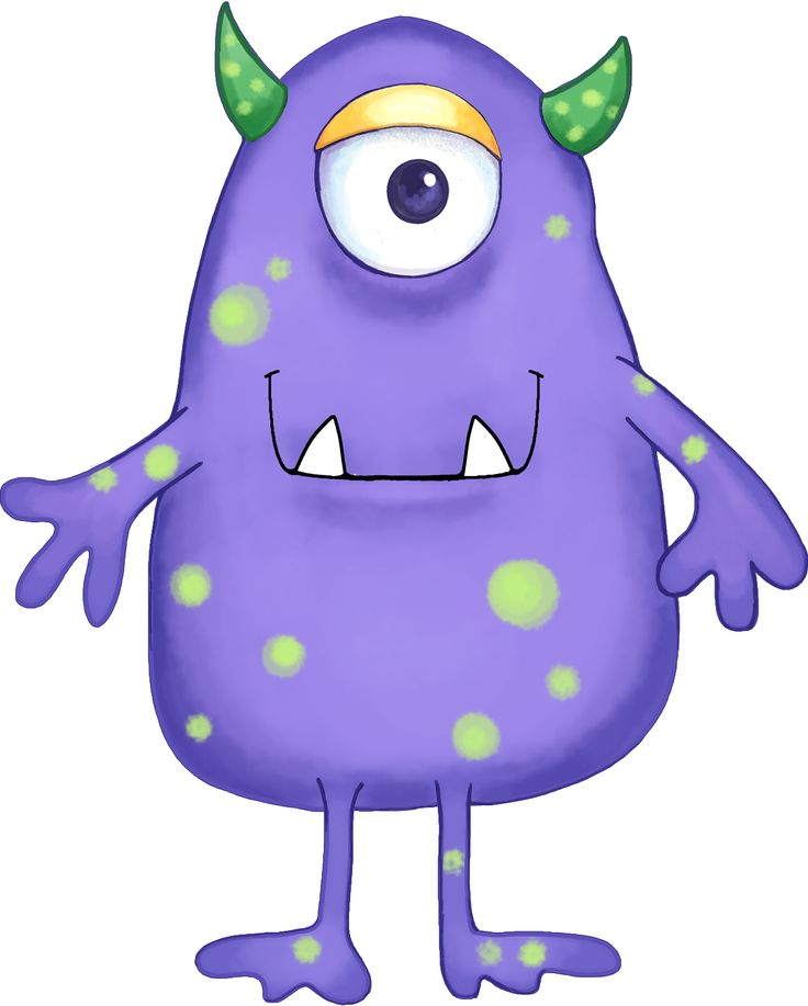 Cute Monster Clip Art | the big purple monster with green polka ...