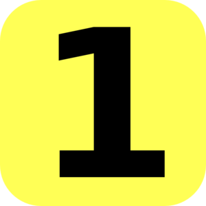 Yellow Rounded Number 1 Clip Art - vector clip art ...