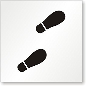 SmartSign Polyethylene Reusable Stencil, Legend "Footprint - Mark ...
