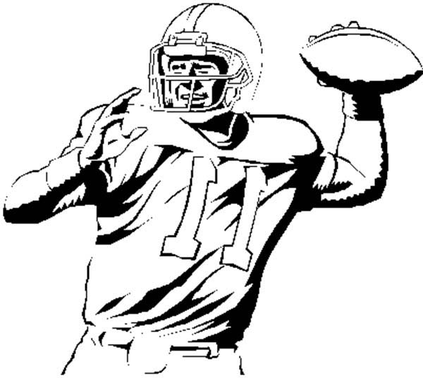 Rugby Player Throwing Ball Drawing | Coloring Pages