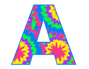 RAINBOW TIE DYE Alphabet Letters Wall Art Decals Girls Hippie Room ...