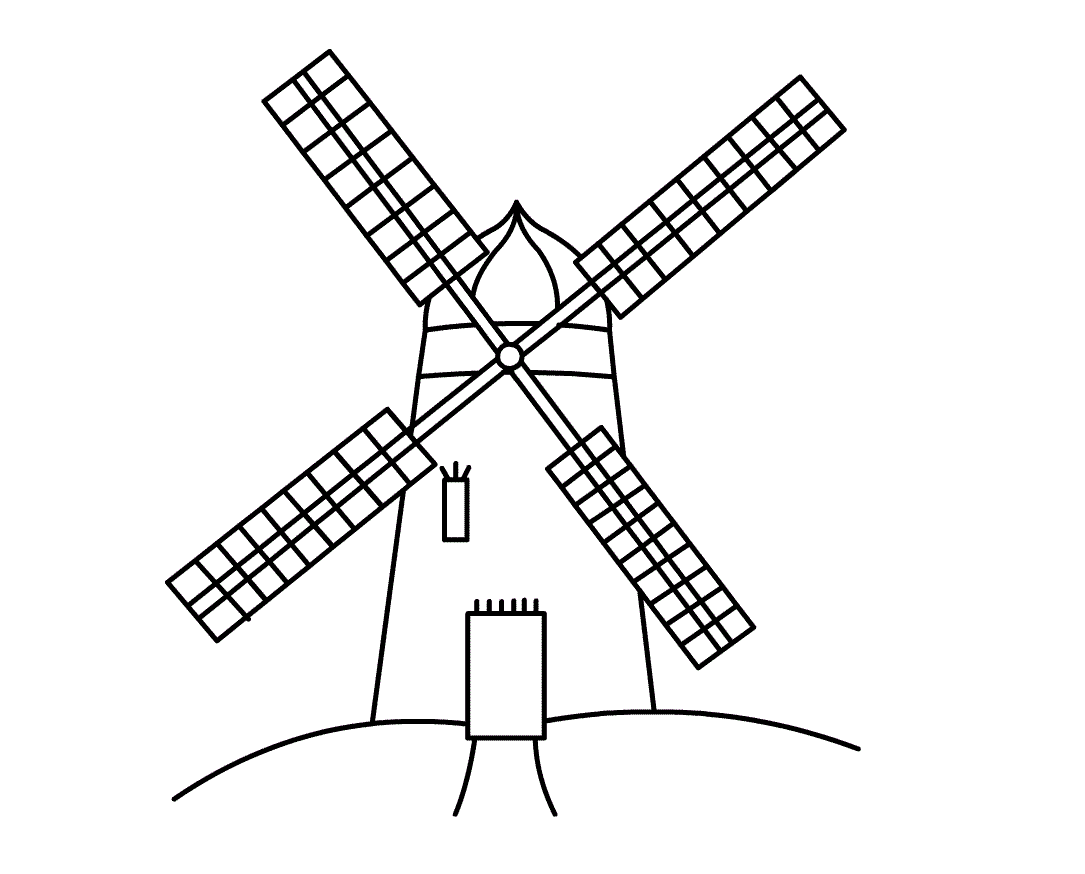 Windmill Clip Art Black and White – Clipart Free Download