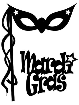 Mardi gras mask clipart black and white