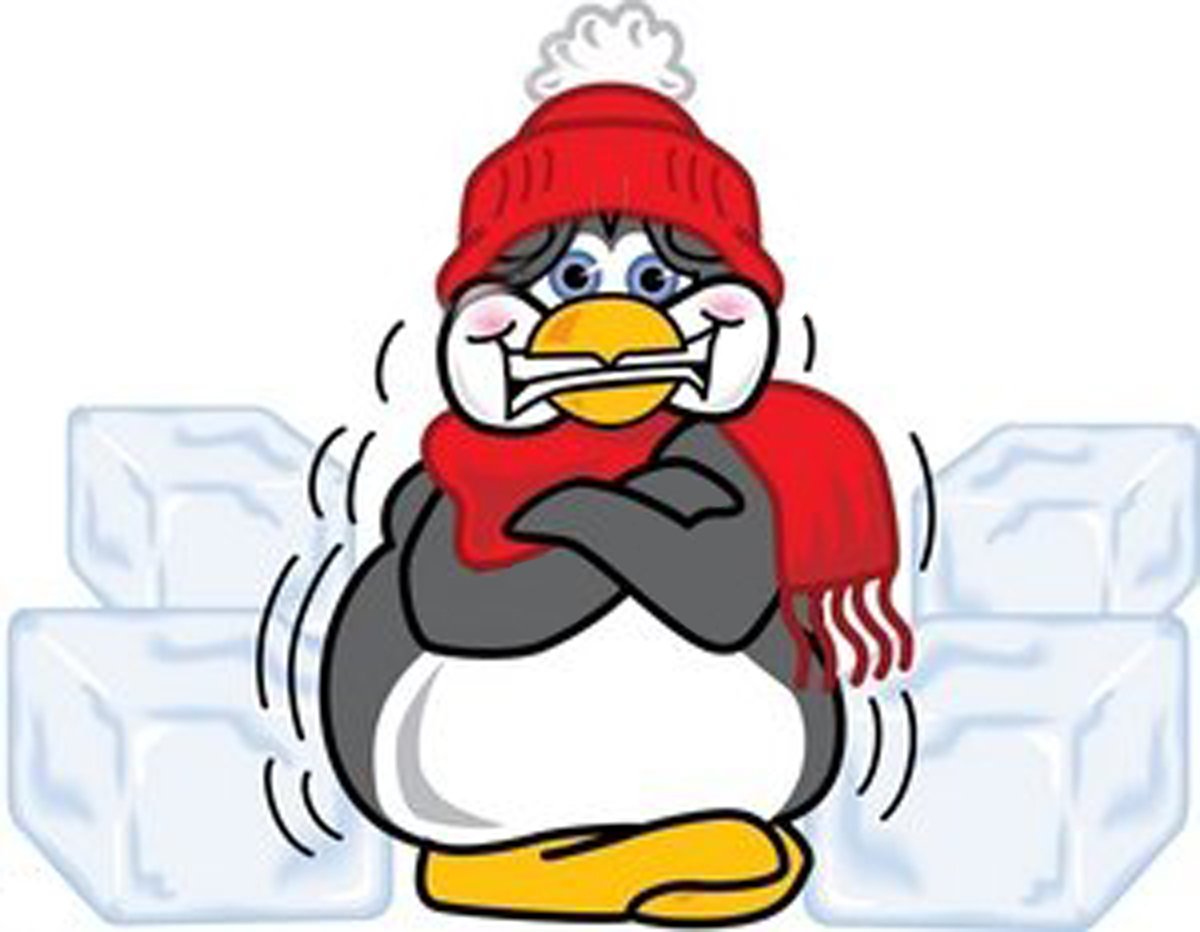 Freezing cold person clipart