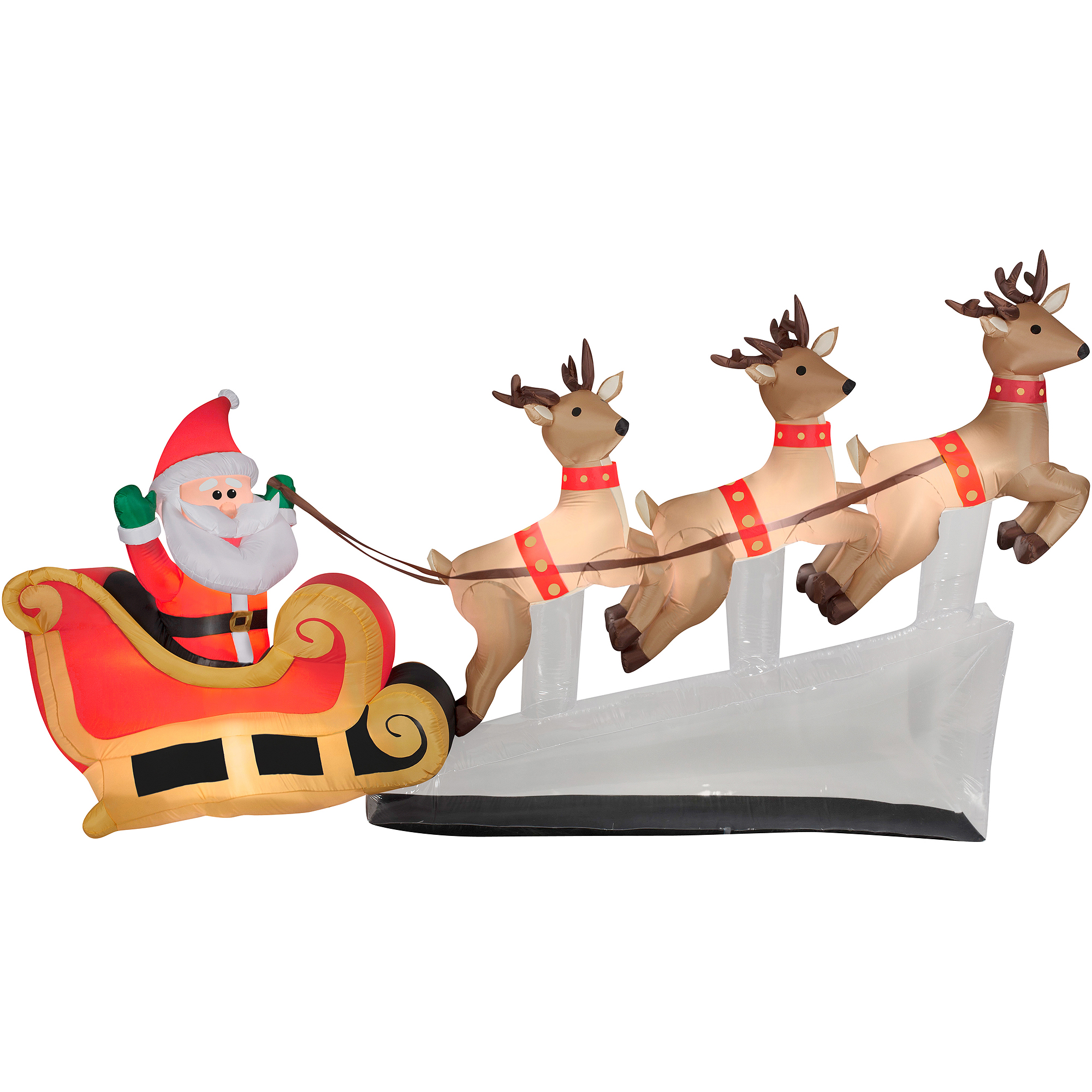 6' Floating Santa Sleigh with Reindeers Airblown Inflatable ...