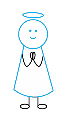 How to Draw an Angel for Kids, Easy Step-by-Step Drawing Tutorial