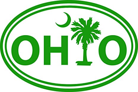 Amazon.com: OHIO SOUTH CAROLINA PALMETTO TREE AND MOON OVAL 5 INCH ...