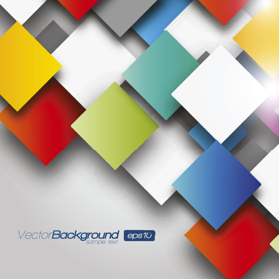 3D Color Geometric shapes vector background - Vector Background ...