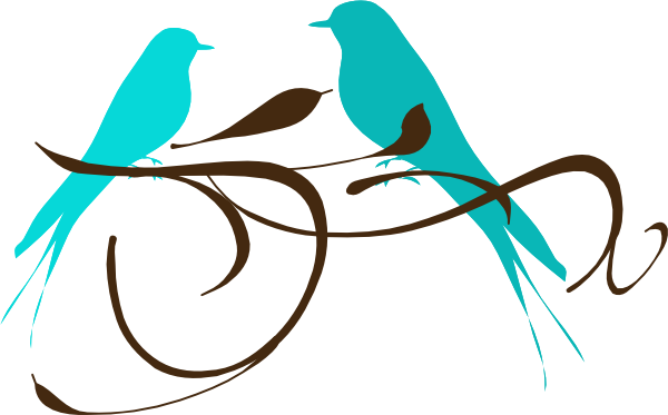 Orange love birds clipart