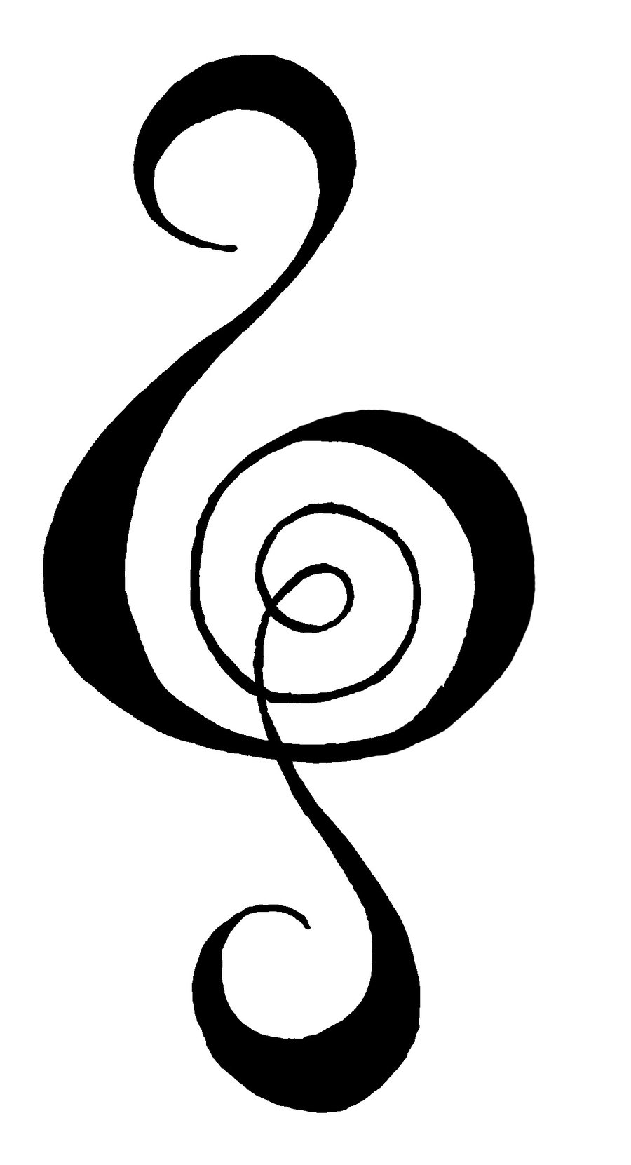 Treble Clef Spiral Tattoo