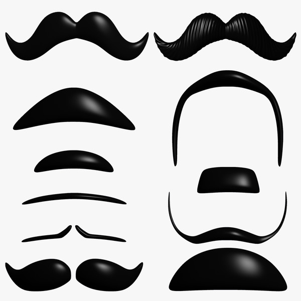 3d model mustache hipster