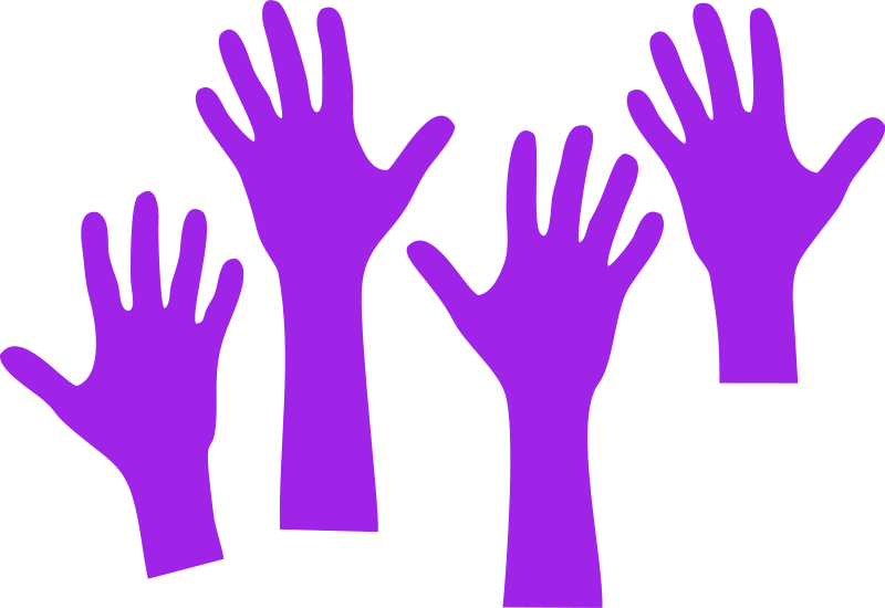 Clipart - Four Hands Reaching
