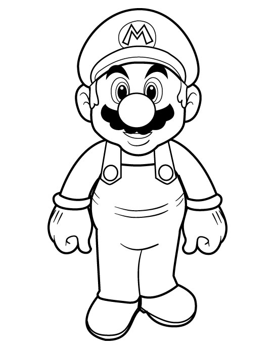 Mario Coloring pages - Black and white super Mario drawings for ...