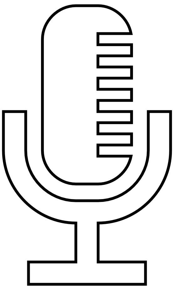 Microfono Microphone Icon Black White Line Art Coloring Book ...
