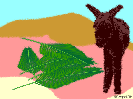 Clip Art Image: Elements of Jesus' Triumphal Entry