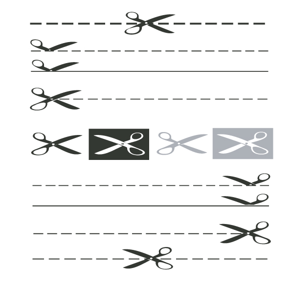 2 scissors papercut vector Free Vector