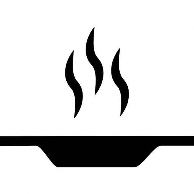 Flat plate with hot food from side view Icons | Free Download