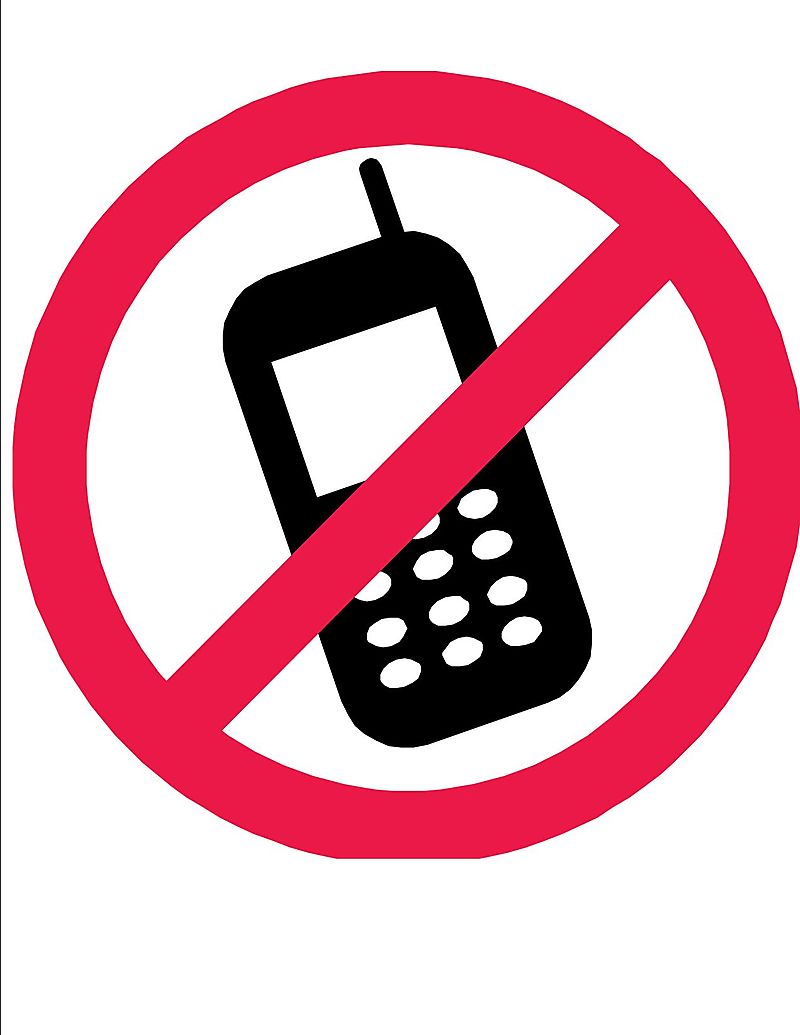 Black And White No Cell Phones Clipart