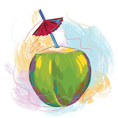 Coconut Sketch Creativity Food Clip Art, Vector Images ...