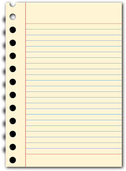 Yellow notebook paper clipart