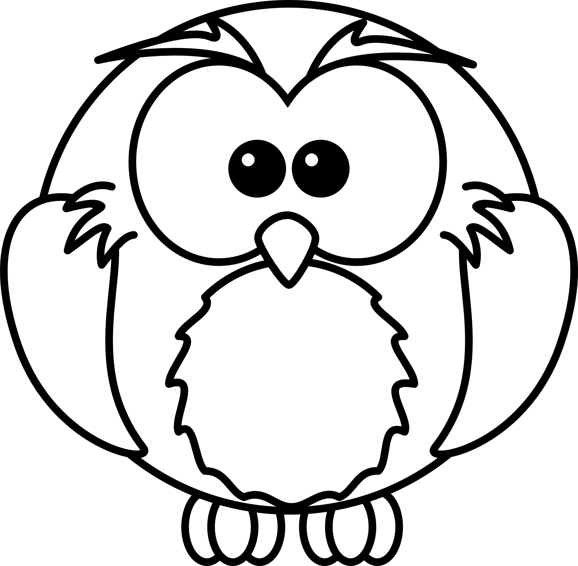 Simple owl clipart black and white