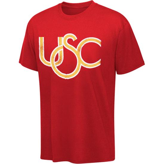 USC Trojans Cardinal Outline Vault Logo Washed Vintage T-Shirt ...