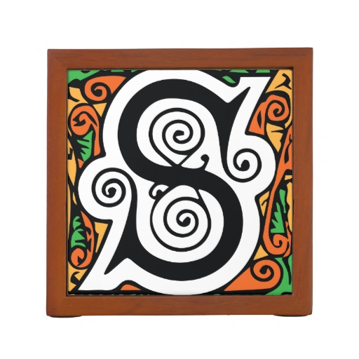 Elegant Renaissance or Medieval Monogram Letter S Pencil Holder ...