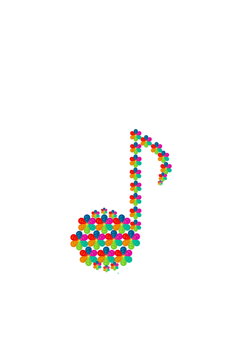Clipart - aiflowers musical symbols eighth note