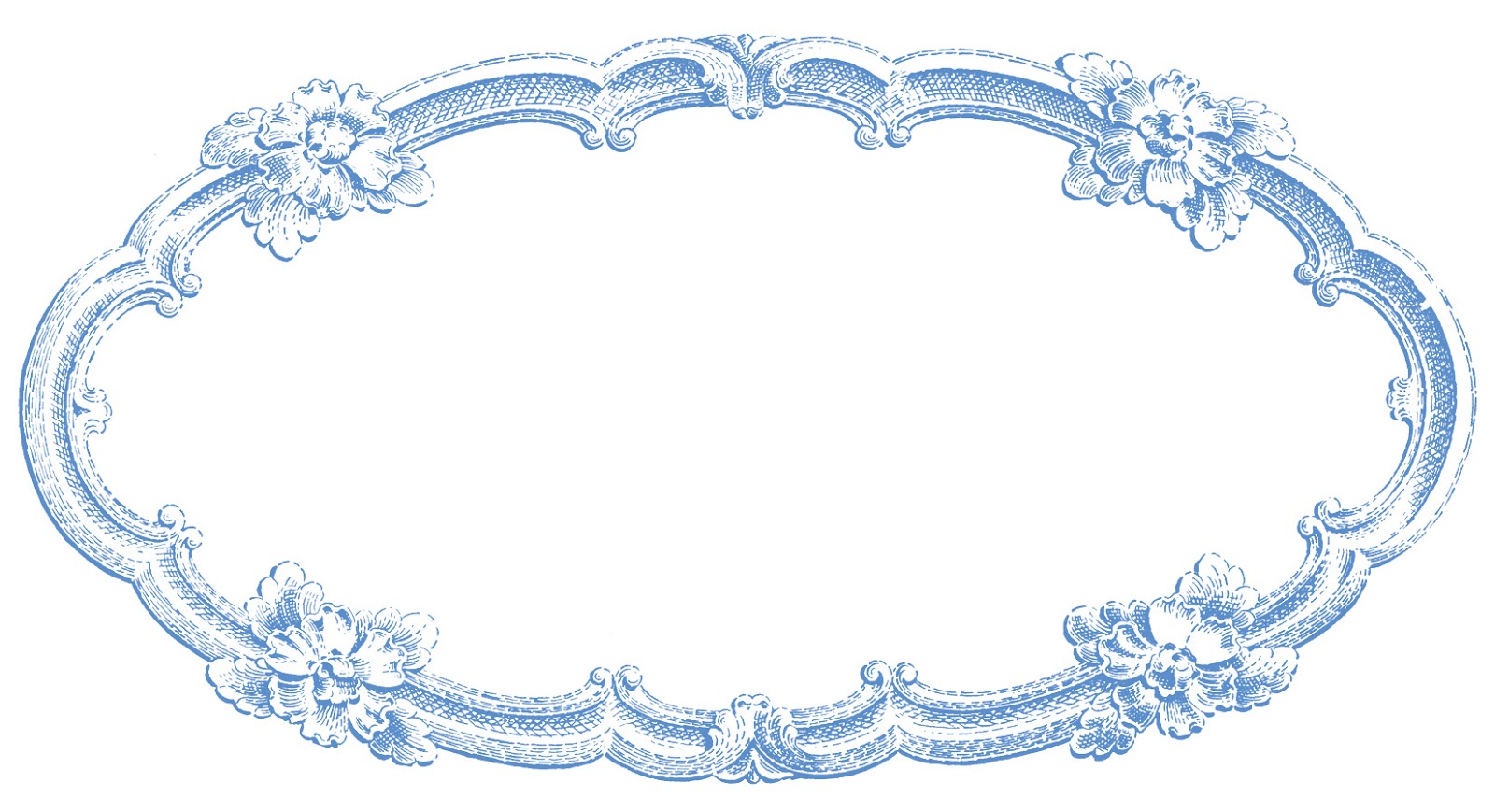 Vintage Clip Art - Delicate Oval Frame - The Graphics Fairy