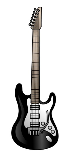 Drawing a cartoon guitar