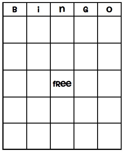 Bingo Template | Bingo, Word Bingo ...