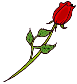 Single red rose clip art