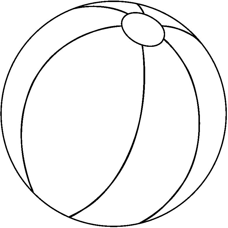 Beach ball clipart black and white