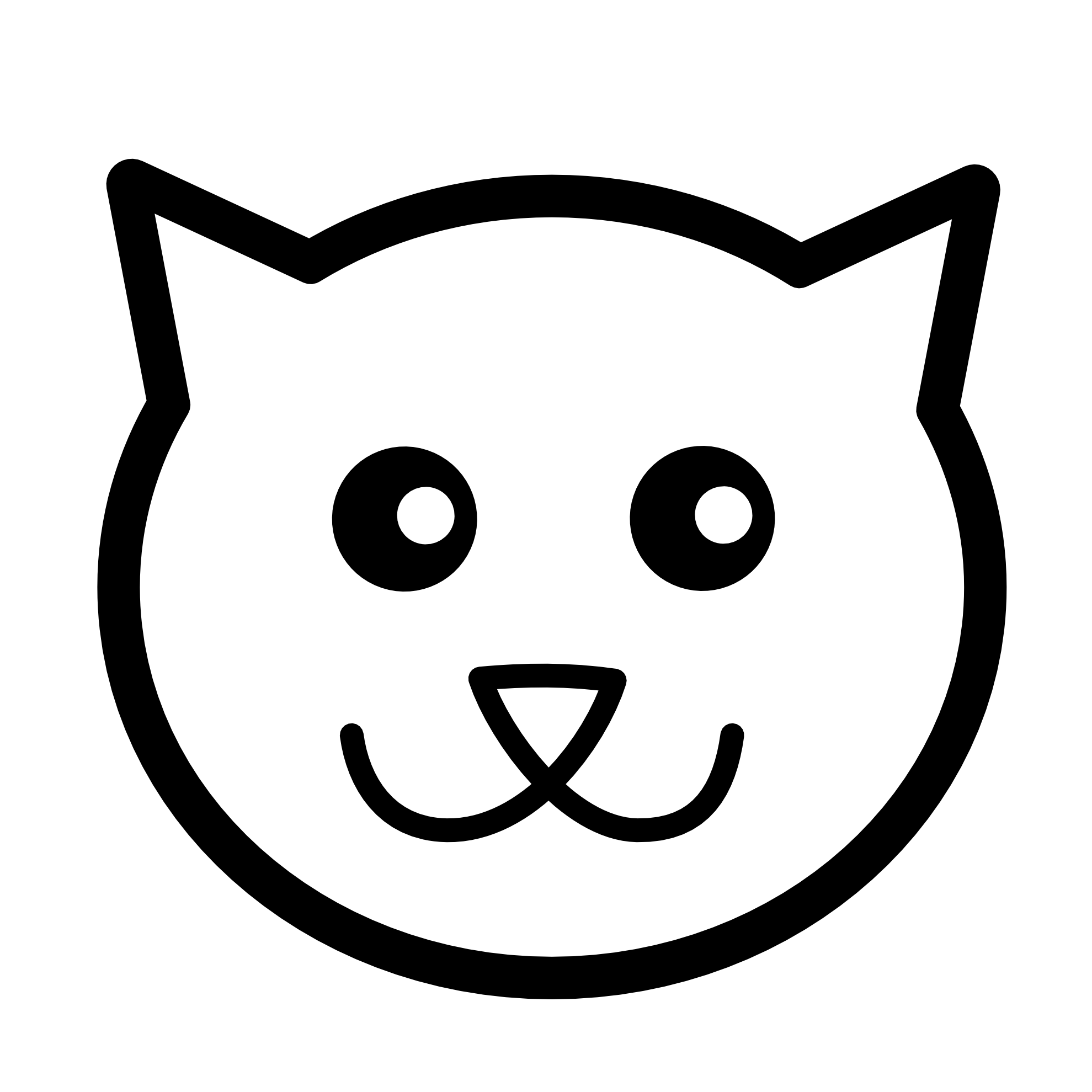 Kitty Icon Black White Line Art Christmas Xmas Stuffed Animal ...