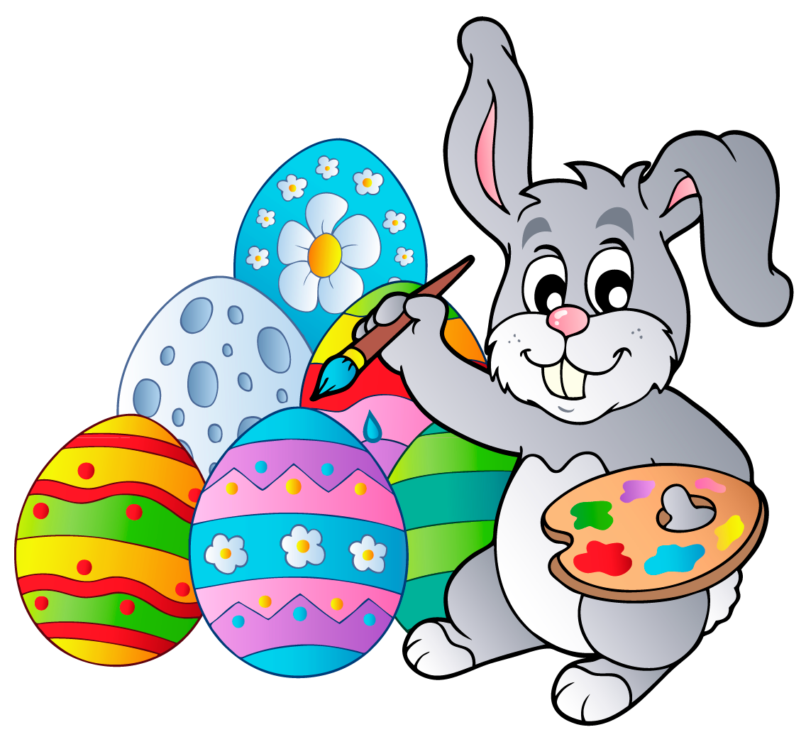 Easter bunny with egg clipart
