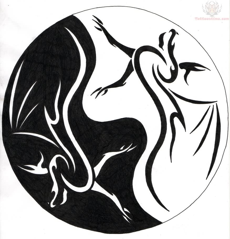 Phoenix Yin Yang Tribal Tattoo Sample | Fresh 2017 Tattoos Ideas