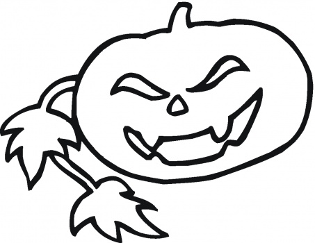 Scary Pumpkin Face coloring page | Super Coloring