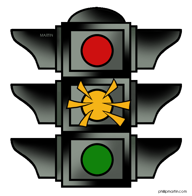 Yellow stop light clipart