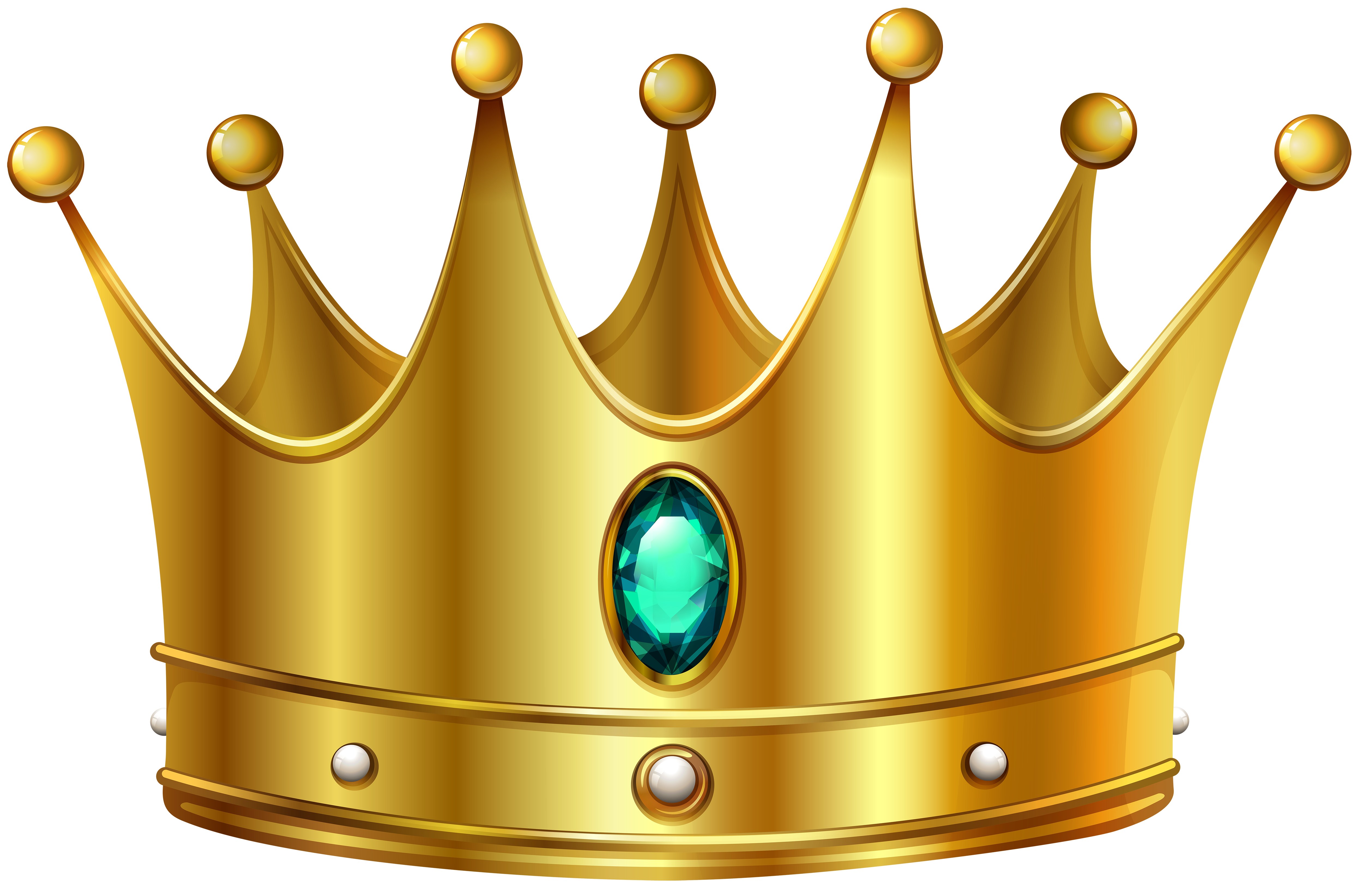 Gold Crown with Diamond PNG Clip Art Image