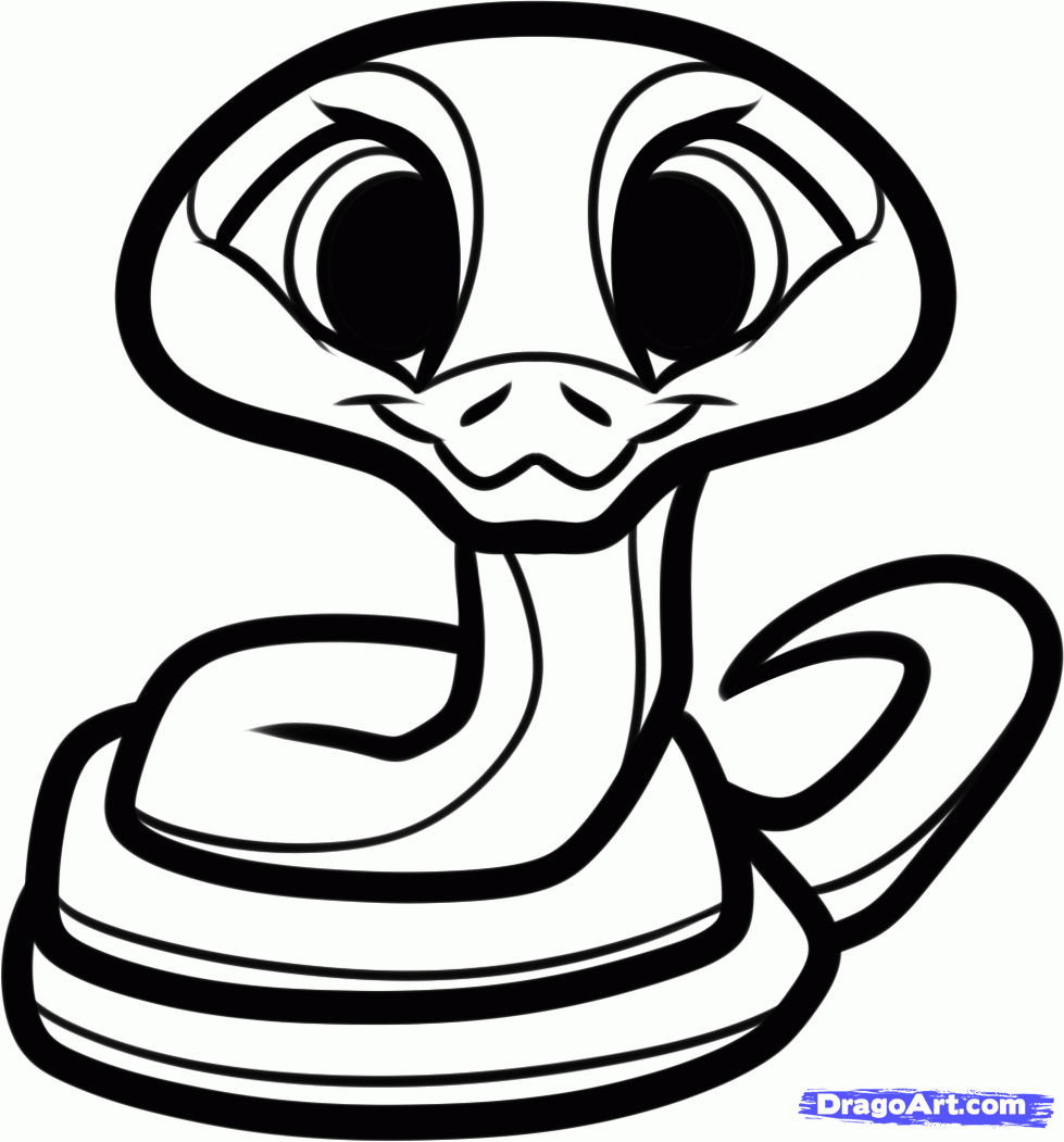 How to Draw a Baby Snake, Step by Step, Snakes, Animals, FREE ...