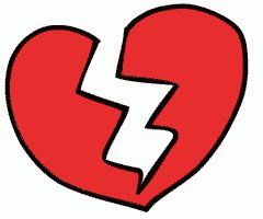 Clipart of broken heart