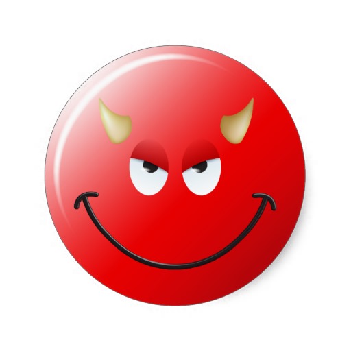 Visage de smiley de diable sacs fourre-tout