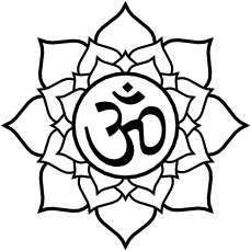 lotus_aum_black_white_line_art ...