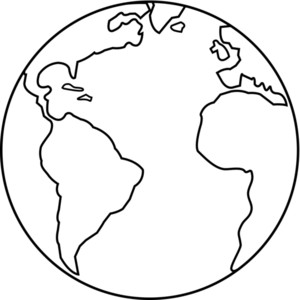 Colorable Earth Line Art Free Clip Art - Polyvore