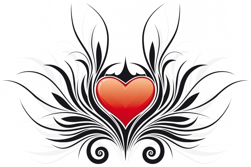 Flower And Heart Tattoo Designs