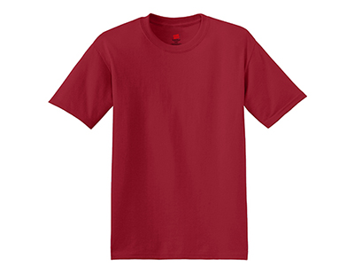 HANES DEEP RED COTTON POLY BLEND T-SHIRTS 5.2-OUNCE, 50/50 COTTON ...