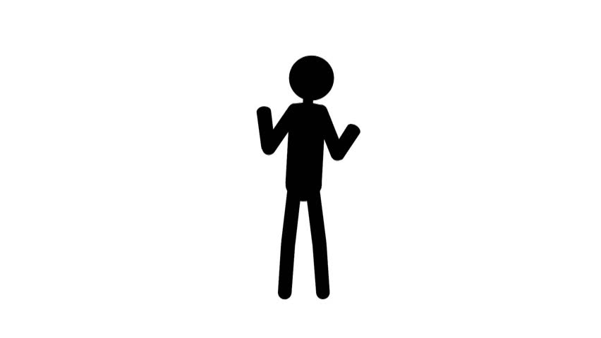 Pictogram Man Walks, Stops, Looks Up. Stock Footage Video 19428415 ...