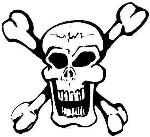 Skull and Crossbones Coloring Page