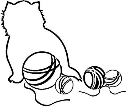 Black Cat and Yarn coloring page | Super Coloring